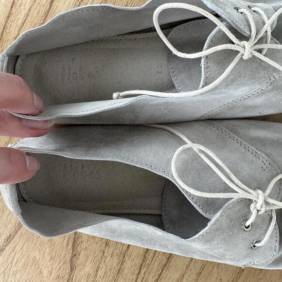 Hobes Boat Shoes Flats Womens EU 37 US 6.5 Suede Leather COOL GREY - Picture 3 of 4